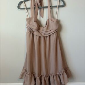 Johnny Martin Beige Mini ruffle Dress size 7